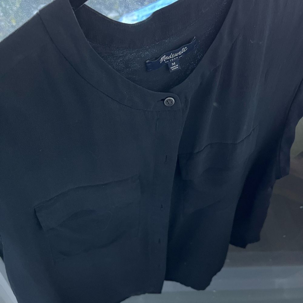 Madewell silk top with cap sleeves